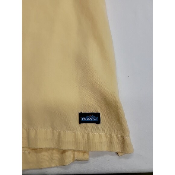 KAVU Women's Small Short Sleeve 100% Tencel Yellow Pullover Top Outdoors USA - Picture 4 of 7